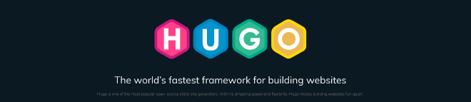 Hugo Website logo with slogan from Hugo's Homepage