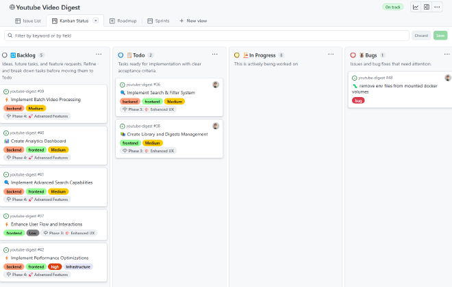 Kanban Board, Project View